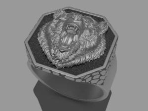brutal bear ring 3D Print Model