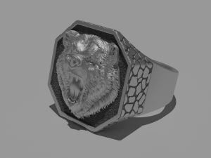 brutal bear ring Modèles 3D en vedette