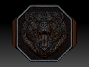 brutal bear ring Modèles 3D en vedette