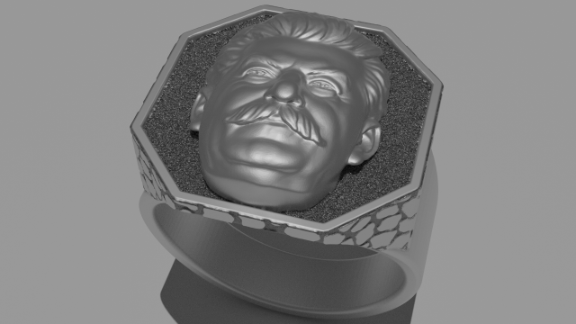 brutal joseph stalin ring 3D 打印模型 .c4d .max .obj .3ds .fbx .stl .blend