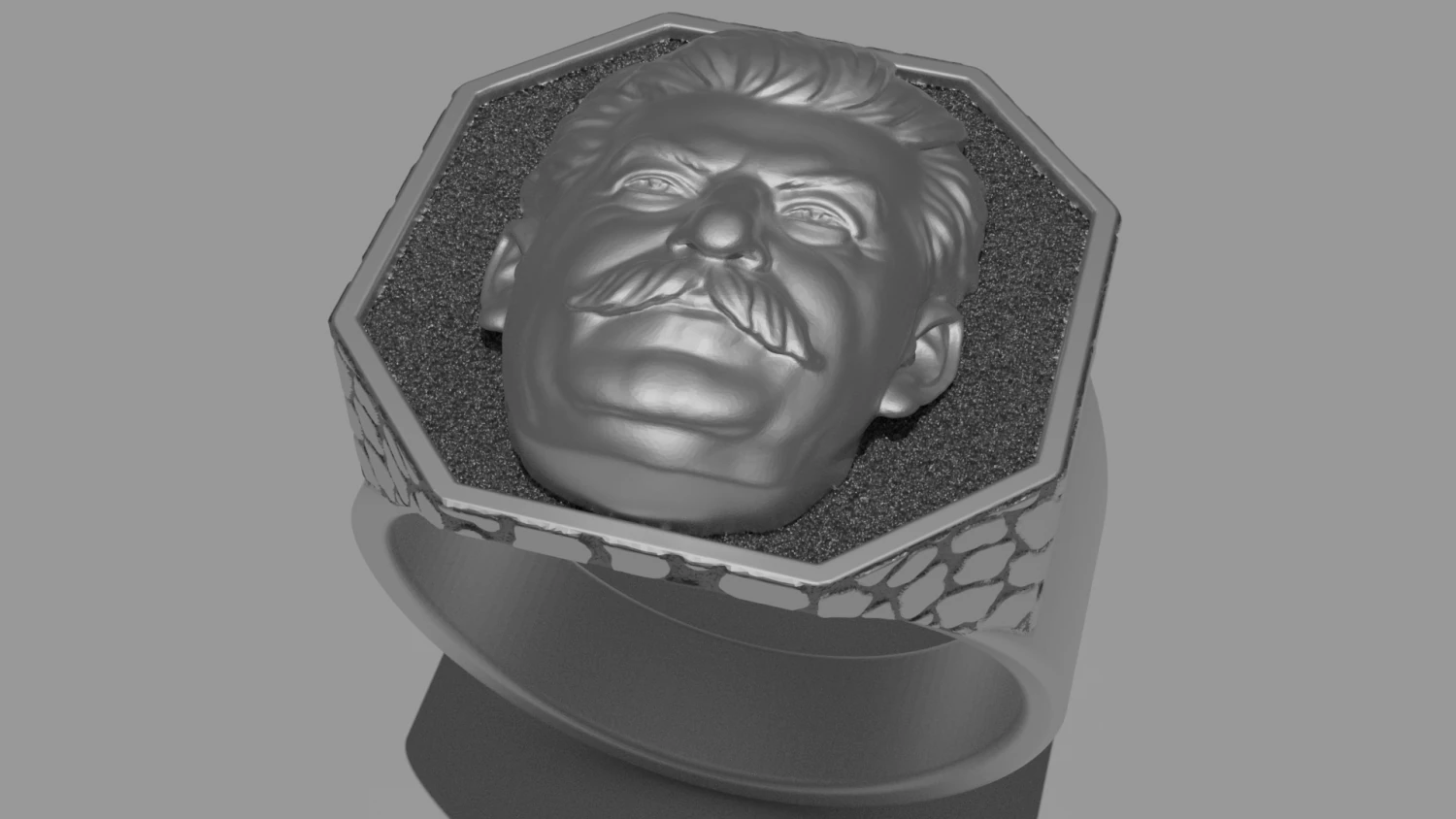 brutal joseph stalin ring 3D Print Model .c4d .max .obj .3ds .fbx .stl .blend 
