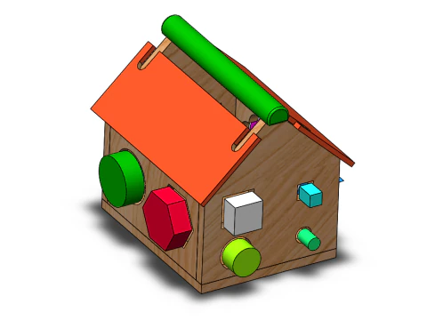 Intellectual geometric wooden house toy for your baby 3D Print Model