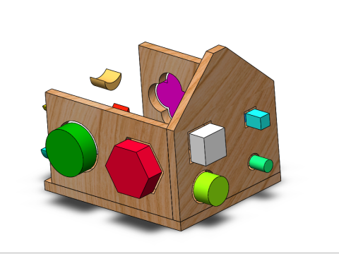 Intellectual geometric wooden house toy for your baby 3D-Druckmodell