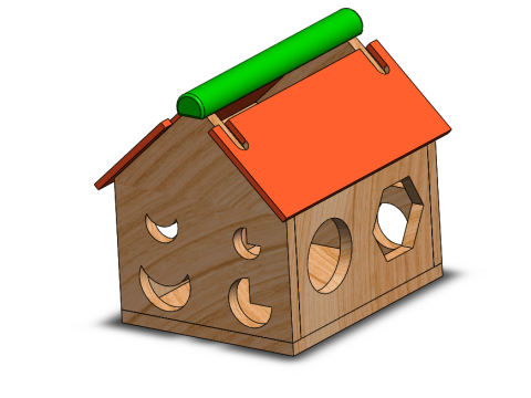 Intellectual geometric wooden house toy for your baby 3D-Druckmodell
