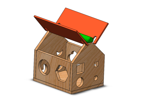 Intellectual geometric wooden house toy for your baby 3D-Druckmodell
