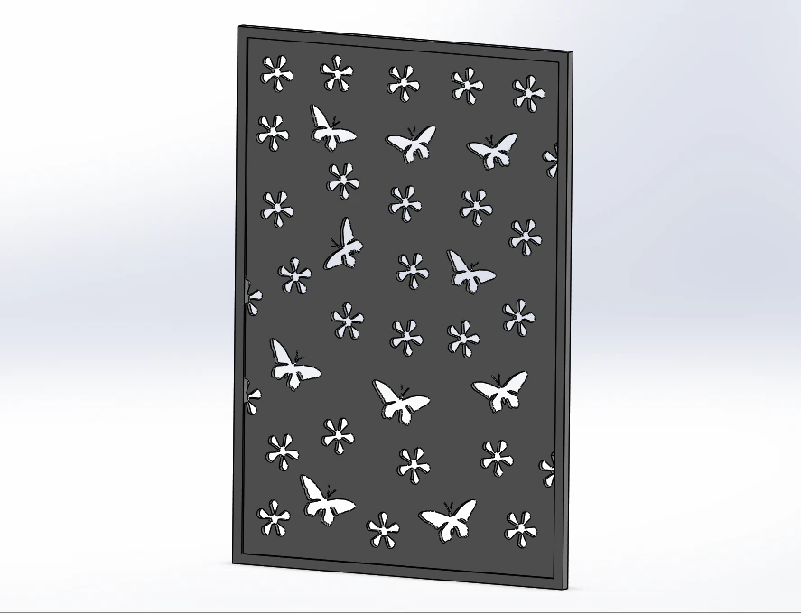 CNC INTERIOR BUTTERFLY PARTITIONS 3D Print Model .c4d .max .obj .3ds .fbx .stl .blend 