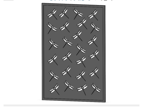 Wooden partition decorated with dragonfly patterns CNC Model Cetak 3D