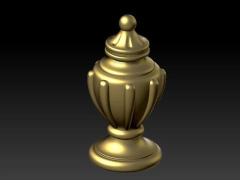 Luxurious classic golden cnc engraved wrought iron wood model 3D printed model 3D Print Model