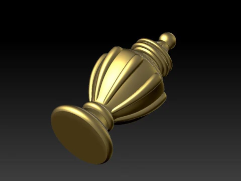 Luxurious classic golden cnc engraved wrought iron wood model 3D printed model 3D Print Model