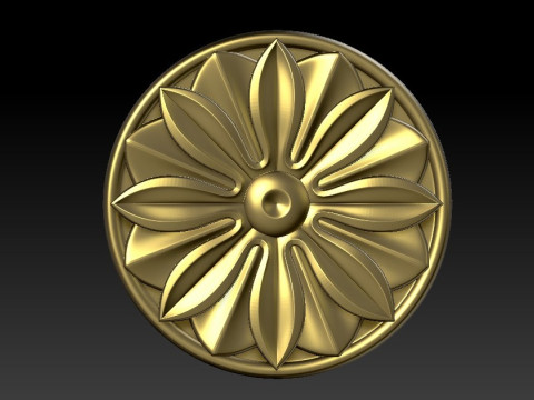 Luxurious classic golden cnc engraved wrought iron wood model 3D printed model 3D-Druckmodell