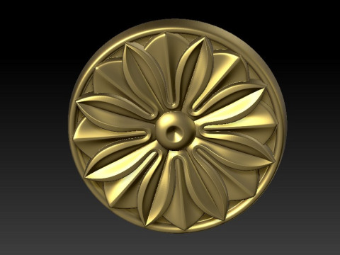 Luxurious classic golden cnc engraved wrought iron wood model 3D printed model 3D-Druckmodell