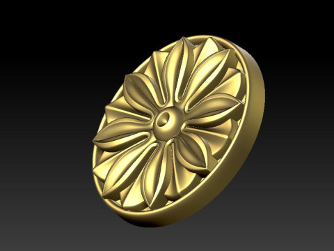 Luxurious classic golden cnc engraved wrought iron wood model 3D printed model 3D-Druckmodell