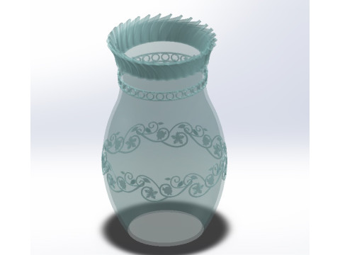 Flower vase models 3D printing metal processing glass and crystal interior decoration 3D Print Model Modelo de impresión 3D