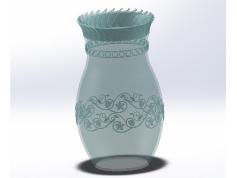 Flower vase models 3D printing metal processing glass and crystal interior decoration 3D Print Model 3D प्रिंट मॉडल