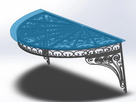 3D glass roof with iron decoration for villa 3D Print Model