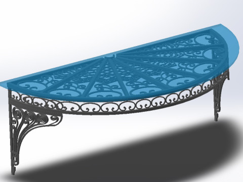 3D glass roof with iron decoration for villa Modelo de Impressão 3D