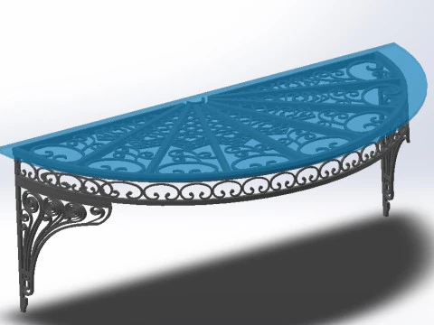 3D glass roof with iron decoration for villa 3D Print Model