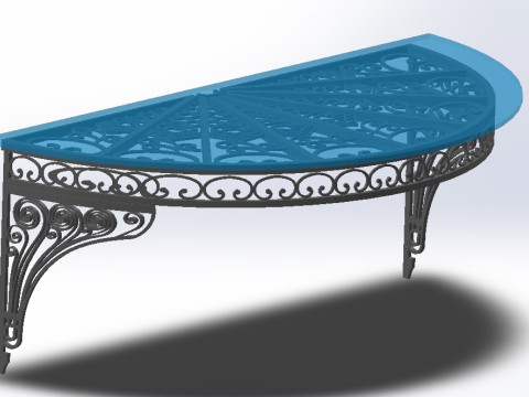 3D glass roof with iron decoration for villa Modelo de Impressão 3D
