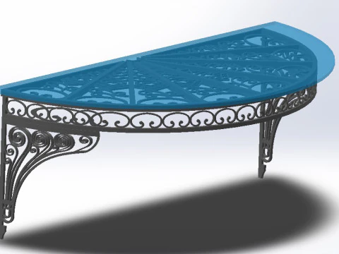 3D glass roof with iron decoration for villa 3D Print Model