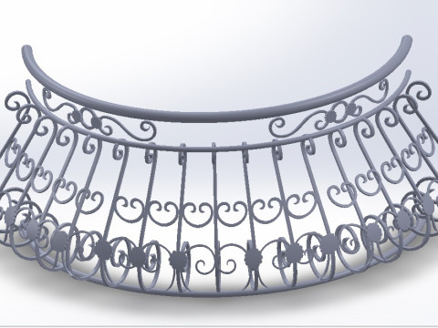 3D glass roof with iron decoration for villa 3D Принт Модель