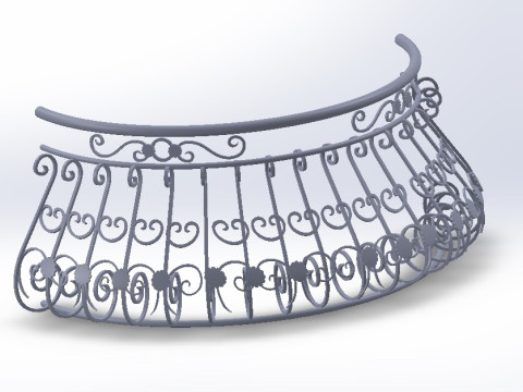 3D glass roof with iron decoration for villa 3D Print Model