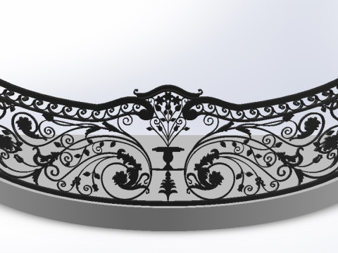 3D glass roof with iron decoration for villa 3D Print Model