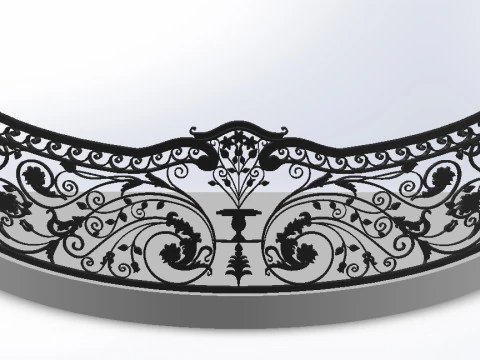 3D glass roof with iron decoration for villa 3D Print Model