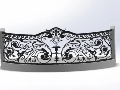 3D glass roof with iron decoration for villa 3D Print Model