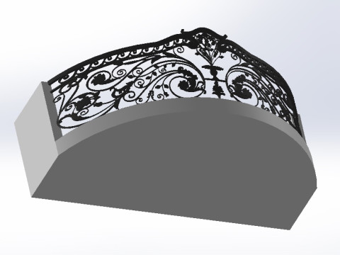 3D glass roof with iron decoration for villa 3D Print Model
