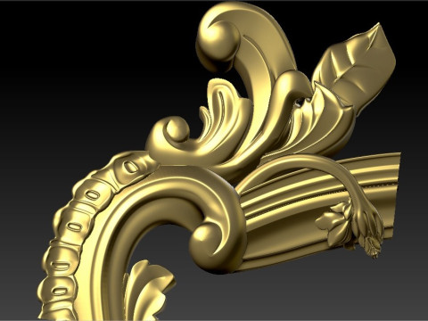 CNC雕刻机3D制作的经典镀金木镜框 3D 打印模型