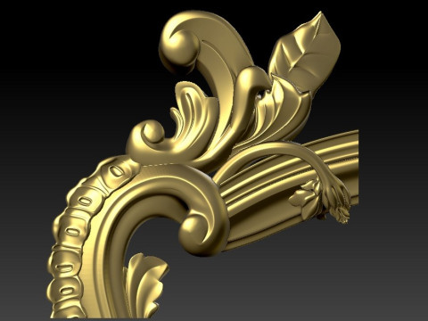 Класична позолочена дерев'яна рама для дзеркала, виготовлена на верстаті для різьблення з ЧПУ 3D 3D Принт Модель