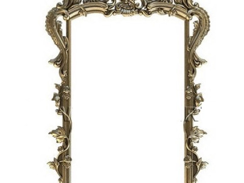 Класична позолочена дерев'яна рама для дзеркала, виготовлена на верстаті для різьблення з ЧПУ 3D 3D Принт Модель