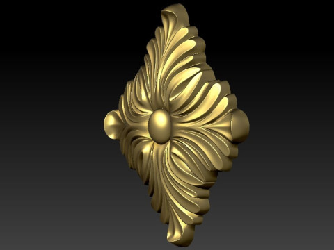 CNC彫刻機3Dによって製造されたクラシックな金メッキの木製ミラーフレーム 3Dプリントモデル