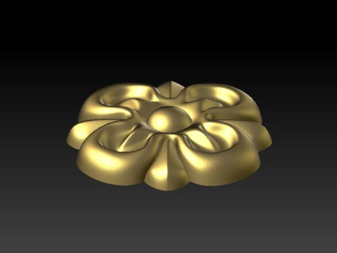 Classic gold plated wooden mirror frame produced by CNC carving machine 3D 3D Print Model