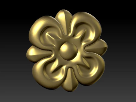 Classic gold plated wooden mirror frame produced by CNC carving machine 3D 3D Print Model