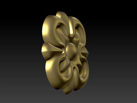 Classic gold plated wooden mirror frame produced by CNC carving machine 3D 3D Print Model