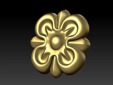 Classic gold plated wooden mirror frame produced by CNC carving machine 3D 3D Print Model