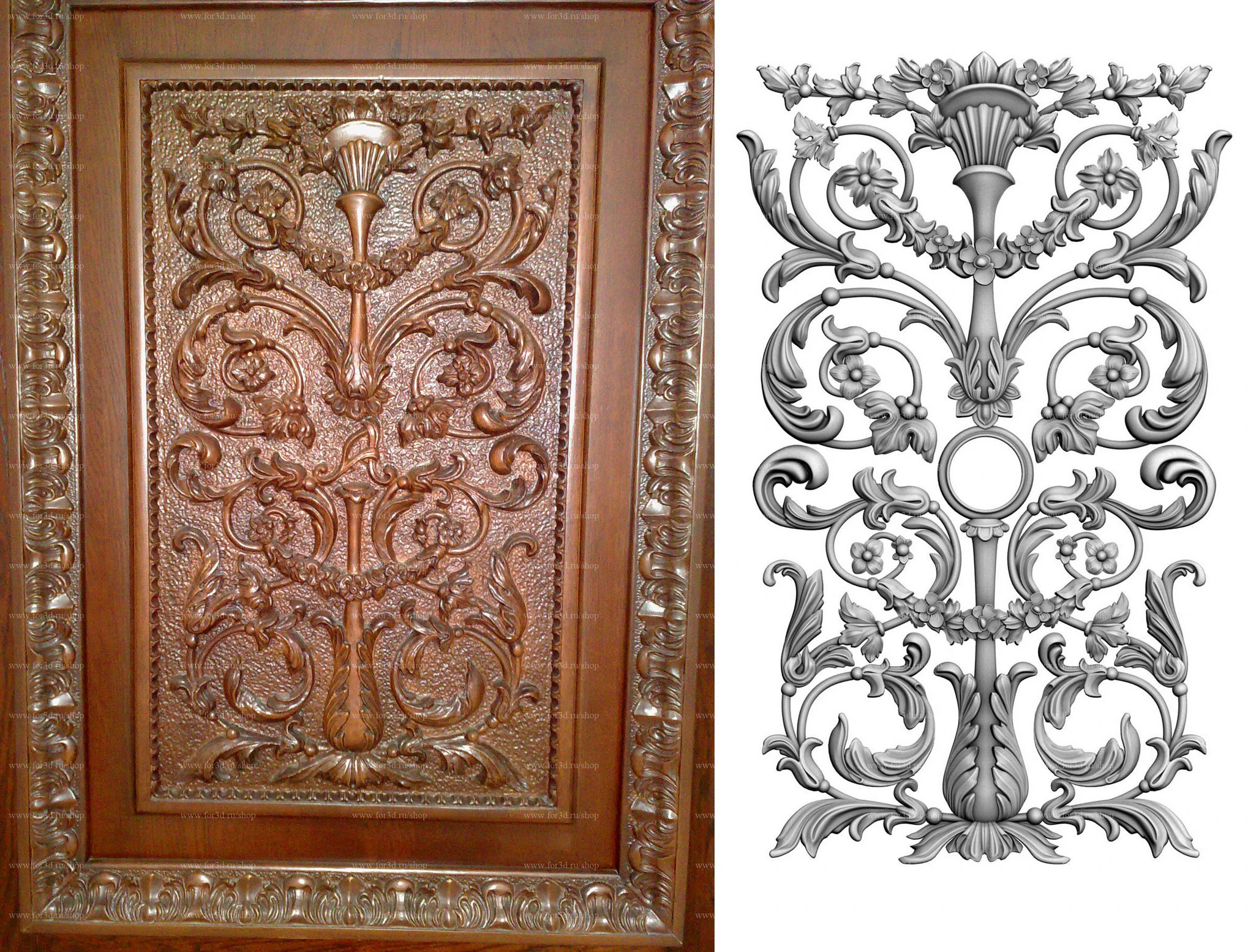 Decorative patterns for ceilings walls mirror frames picture frames production and construction 3D 3D Print Model .c4d .max .obj .3ds .fbx .stl .blend 