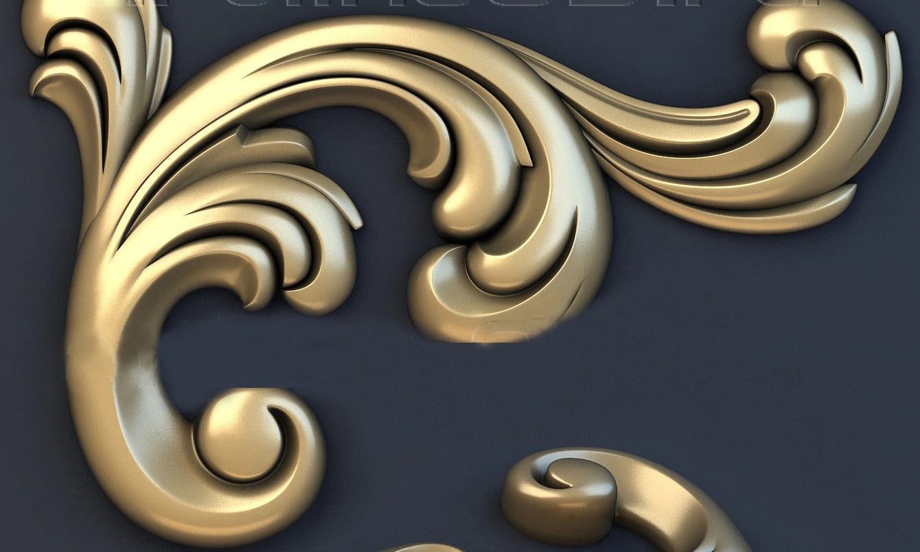 Decorative patterns for ceilings walls mirror frames picture frames CNC machine output 3D Print Model .c4d .max .obj .3ds .fbx .stl .blend