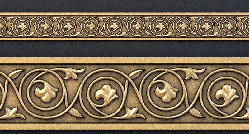 Decorative molding patterns on interior walls plaster wood cement ceilings tables chairs beds 3D Print Model .c4d .max .obj .3ds .fbx .stl .blend 