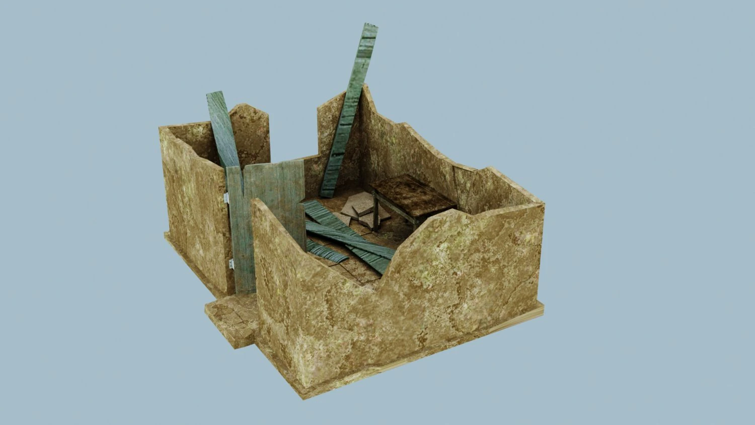 ruined house 3D Model .c4d .max .obj .3ds .fbx .stl .blend