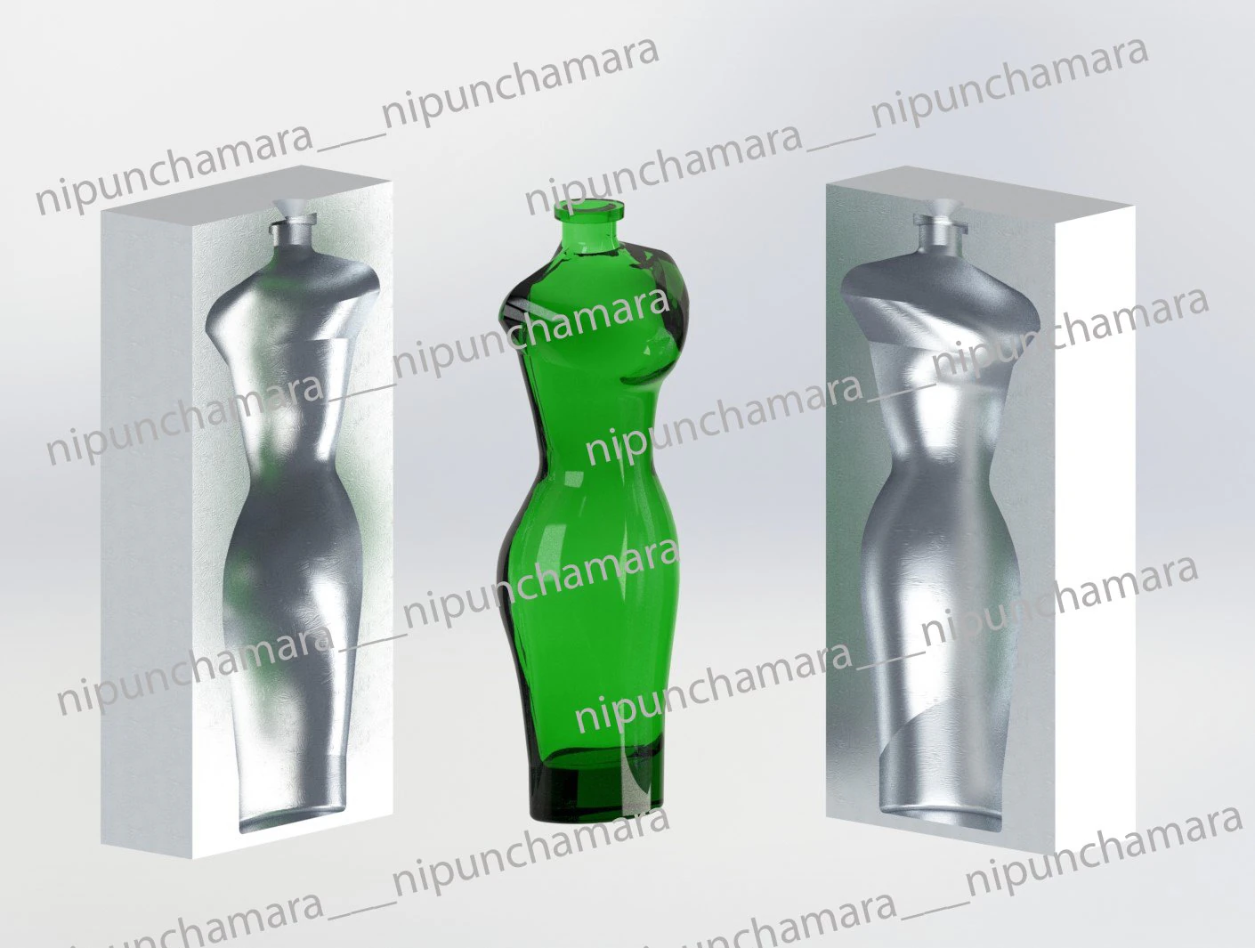 lady shape perfuem bottle 3D Model .c4d .max .obj .3ds .fbx .stl .blend 