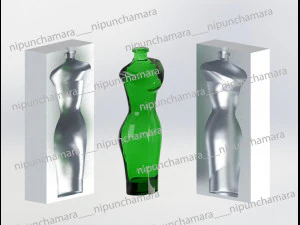 숙녀 모양 향수병 3D 모델