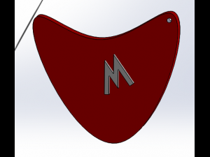red heart with m letter 3D प्रिंट मॉडल