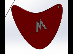 cuore rosso con lettera m Modello di stampa 3D