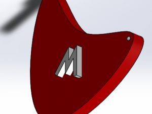red heart with m letter 3D Print Model