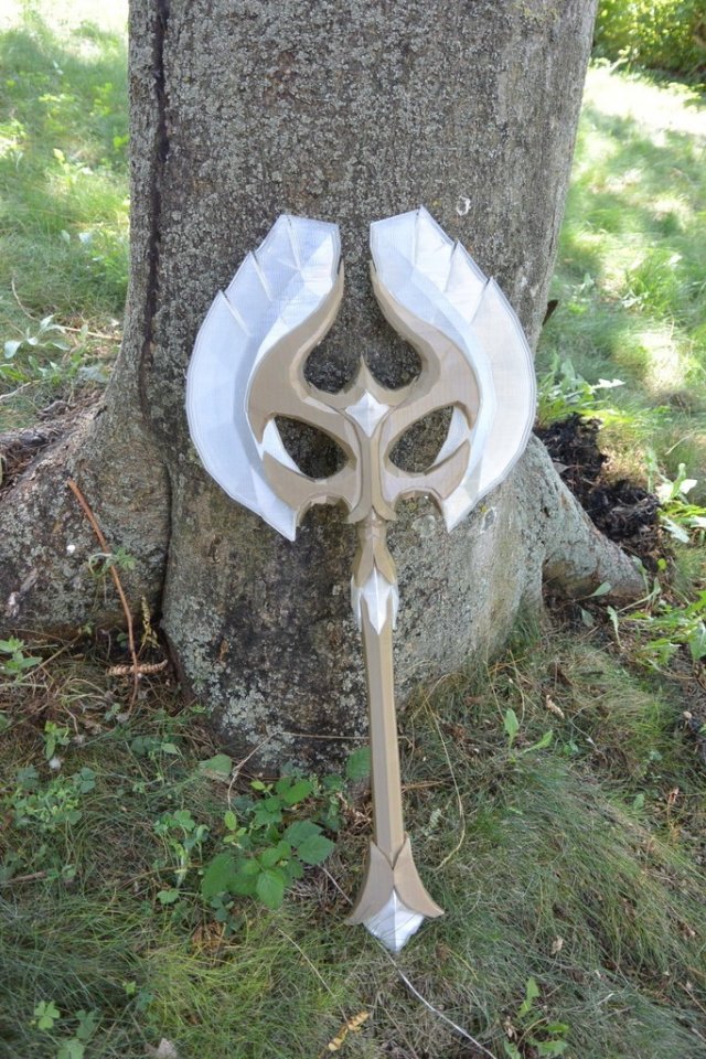 hacha de vidrio skyrim versin imprimible en 3d para cosplay Modelo de impresión 3D .c4d .max .obj .3ds .fbx .stl .blend 