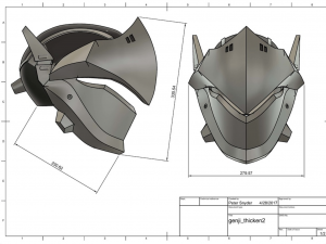 genji casco overwatch 3D Принт Модель
