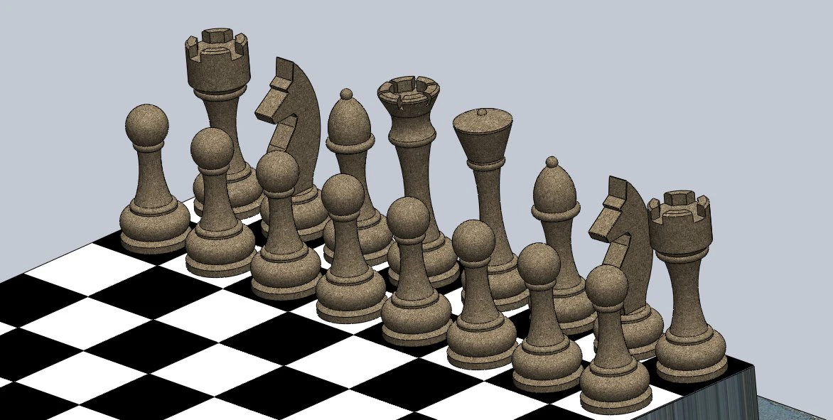 chess set 3D Print Model .c4d .max .obj .3ds .fbx .stl .blend 