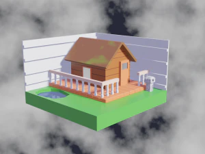 Low poly hause 3D Model